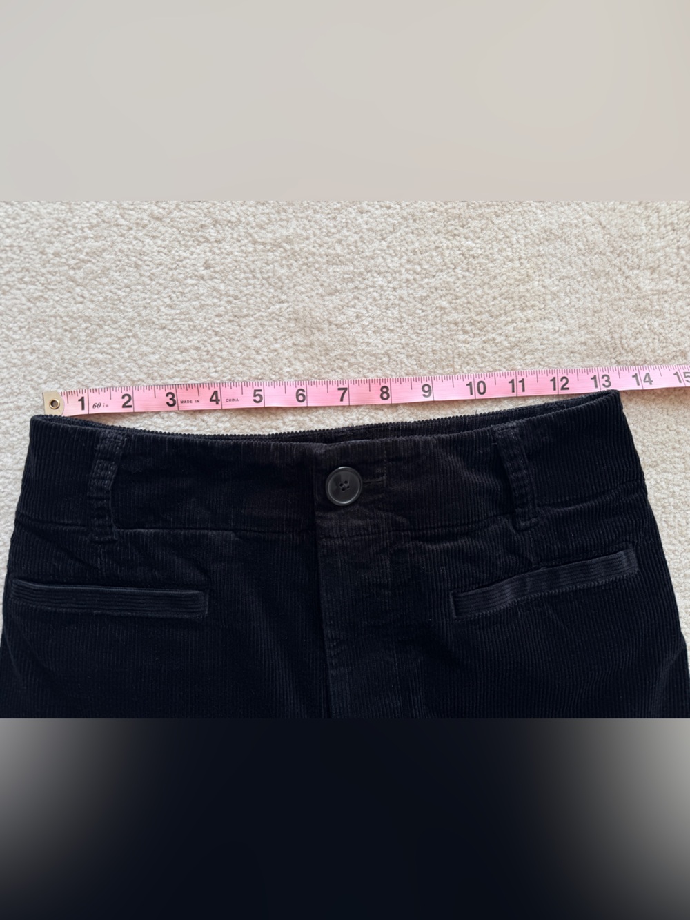 Maeve Anthropologie The Colette Black Corduroy Wide Leg Crop Pants Size 26 - Picture 6 of 8